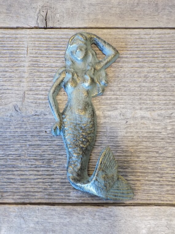 6 Cast Iron Antique Style DOLPHIN Coat Hooks Hook Rack Towel Nautical Beach