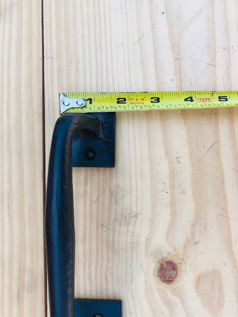 thumbnail image 2 of 2 Large Cast Iron Door Handles – Black, Easy Grip, For Gate, Shed, Barn – Screws Included 2 of 2