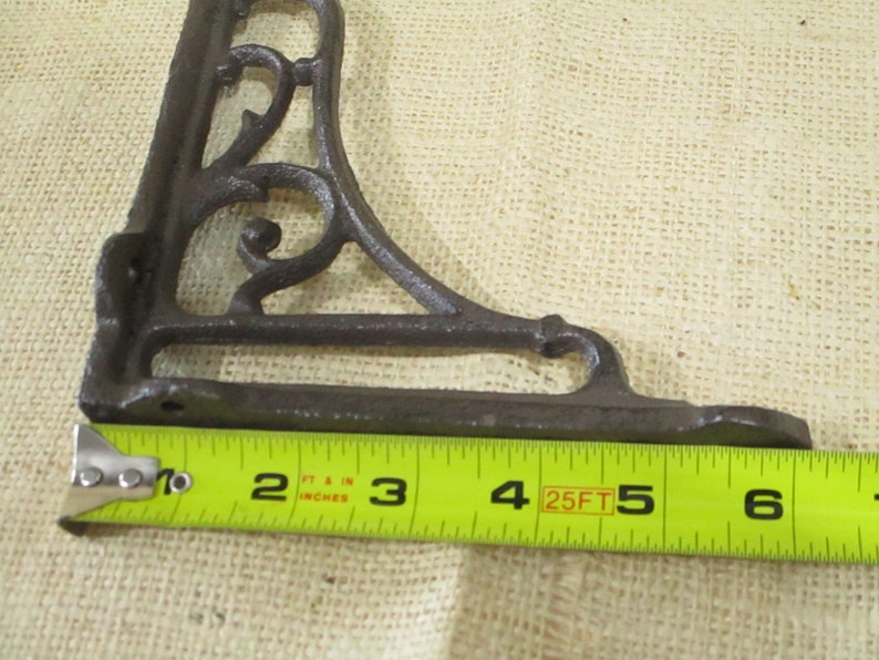 2 Antique Style Shelf Brackets Cast Iron Corbel Braces Etsy