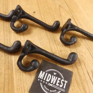 20 Black Cast Iron Coat Hooks – Rustic Schoolhouse Wall Hooks – Farmhouse Entryway Hardware – Vintage Looking Hook Set of 20 image 6