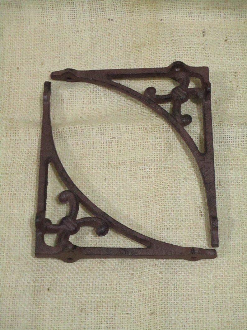 4 Antique Style Shelf Brackets Cast Iron Corbel Braces 7 Etsy