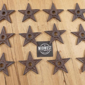 12 Cast Iron Stars Washer Ranch 3" Primitive Rustic Craft Decor - By Midwest Craft House