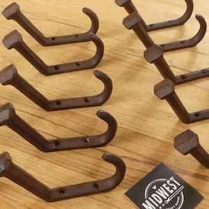 10 Railroad Spike Wall Hooks, Cast Iron Railroad Spike Coat Hooks, Railway Spike Wall Hooks, Rustic Railroad Hooks - By Midwest Craft House image 3