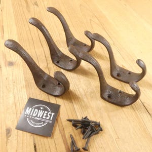 15-Pack Rustic Cast Iron Coat Hooks - School House Style, Restoration Hardware Look