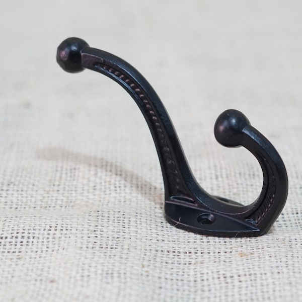 Cast Iron Black School Style Coat Hooks Hat Hook Rack Hall Tree Closet Home Decor Mud Room Tack Restore Wall