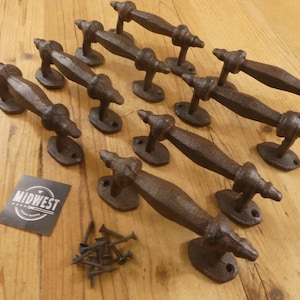 8 Barn Door Handles, Colonial, Door Handle, Pulls, Handles, Primitive, Antique Style, Cast Iron, Rustic, Farmhouse - By Midwest Craft House
