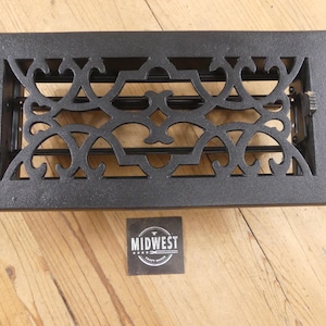 4"x 10" Heavy Solid Iron Floor | Wall Vent Cover/ Register Overall | 5 1/2"x 11 1/2" | Adjustable | Vintage Look |  - By Midwest Craft House