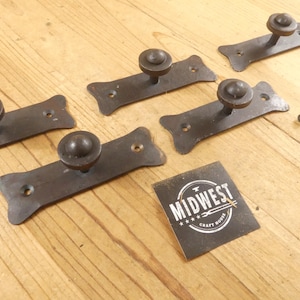 5 Iron Pulls 4 1/8" Long Cabinet Handles Bin Door Drawer Pulls Crafts - By Midwest Craft House
