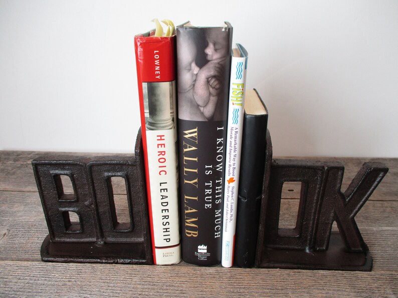 BOOK ENDS BOOKENDS Cast Iron Shelf Mantle Library Office Etsy