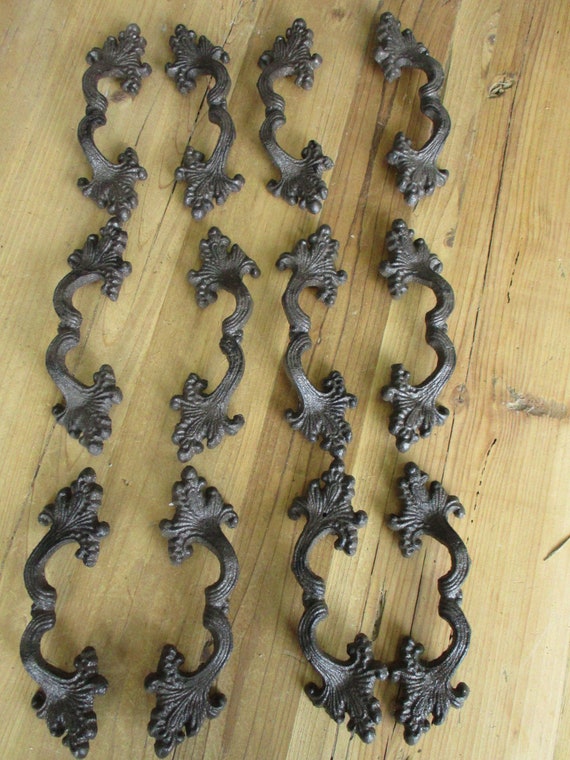 Fancy Brown Cast Iron Vanity Knob Dresser Drawer Pull Bin Handle Rustic Hardware Fancy Brown Cast Iron Vanity Knob Dresser Drawer Pull Bin Handle Rustic Hardware