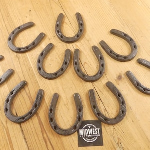 10 Small Rustic Cast Iron 3" Horseshoes, Horseshoes, Good Luck Horseshoes, Home Decor, Crafting Nik Naks - By Midwest Craft House