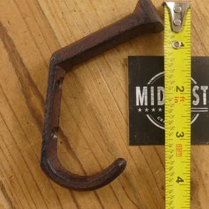 10 Railroad Spike Wall Hooks, Cast Iron Railroad Spike Coat Hooks, Railway Spike Wall Hooks, Rustic Railroad Hooks - By Midwest Craft House image 7