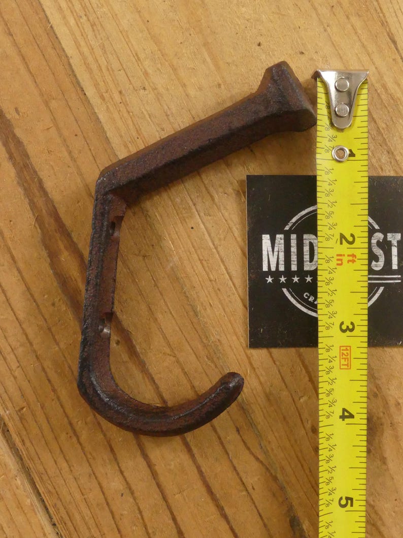 10 Railroad Spike Wall Hooks, Cast Iron Railroad Spike Coat Hooks, Railway Spike Wall Hooks, Rustic Railroad Hooks - By Midwest Craft House image 7