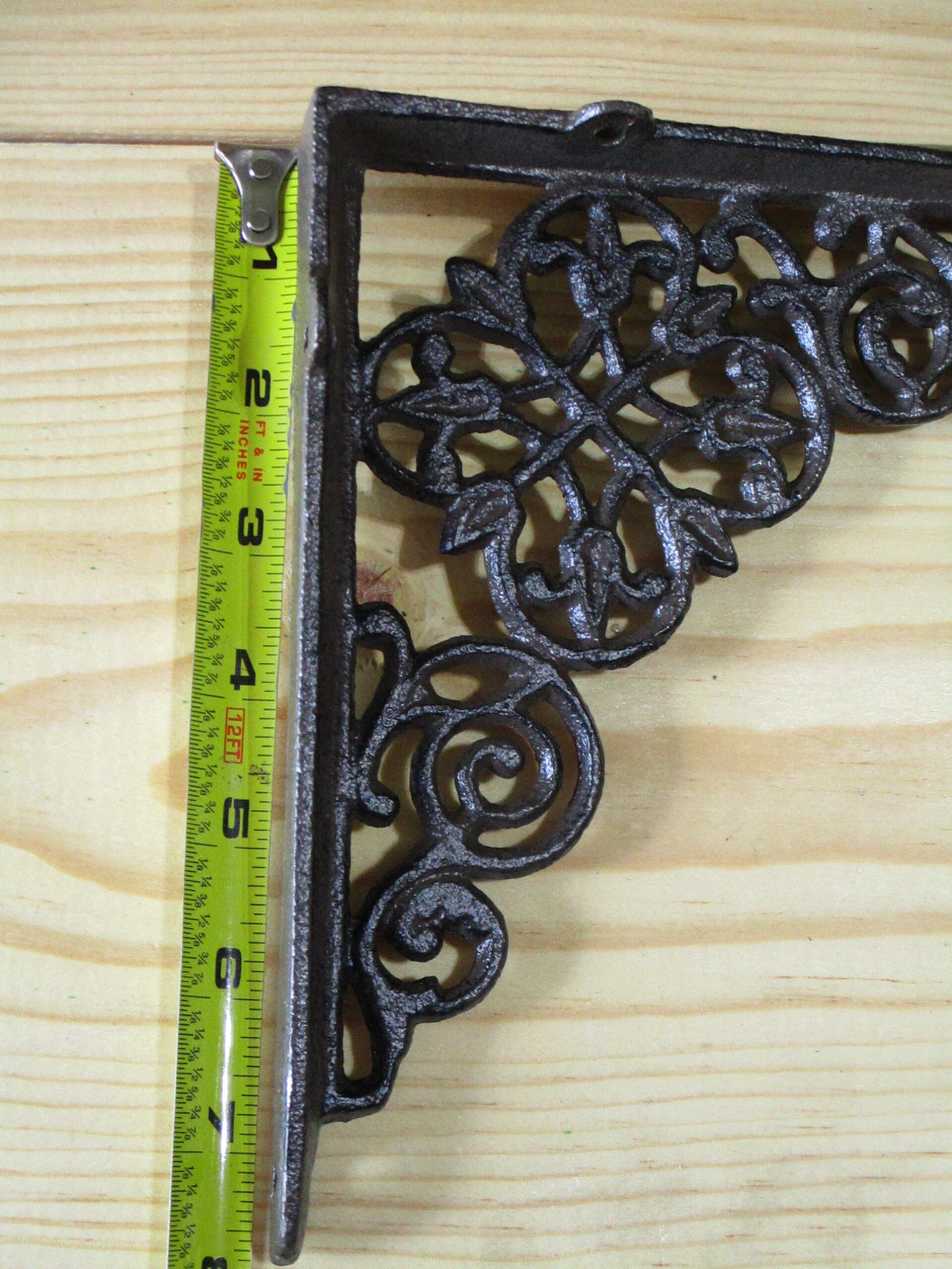 4 Rustic Cast Iron Shelf Brackets Corbels Braces Etsy