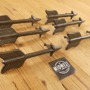 Rustic Cast Iron Arrow Drawer Pulls - Set of 6 - By Midwest Craft House