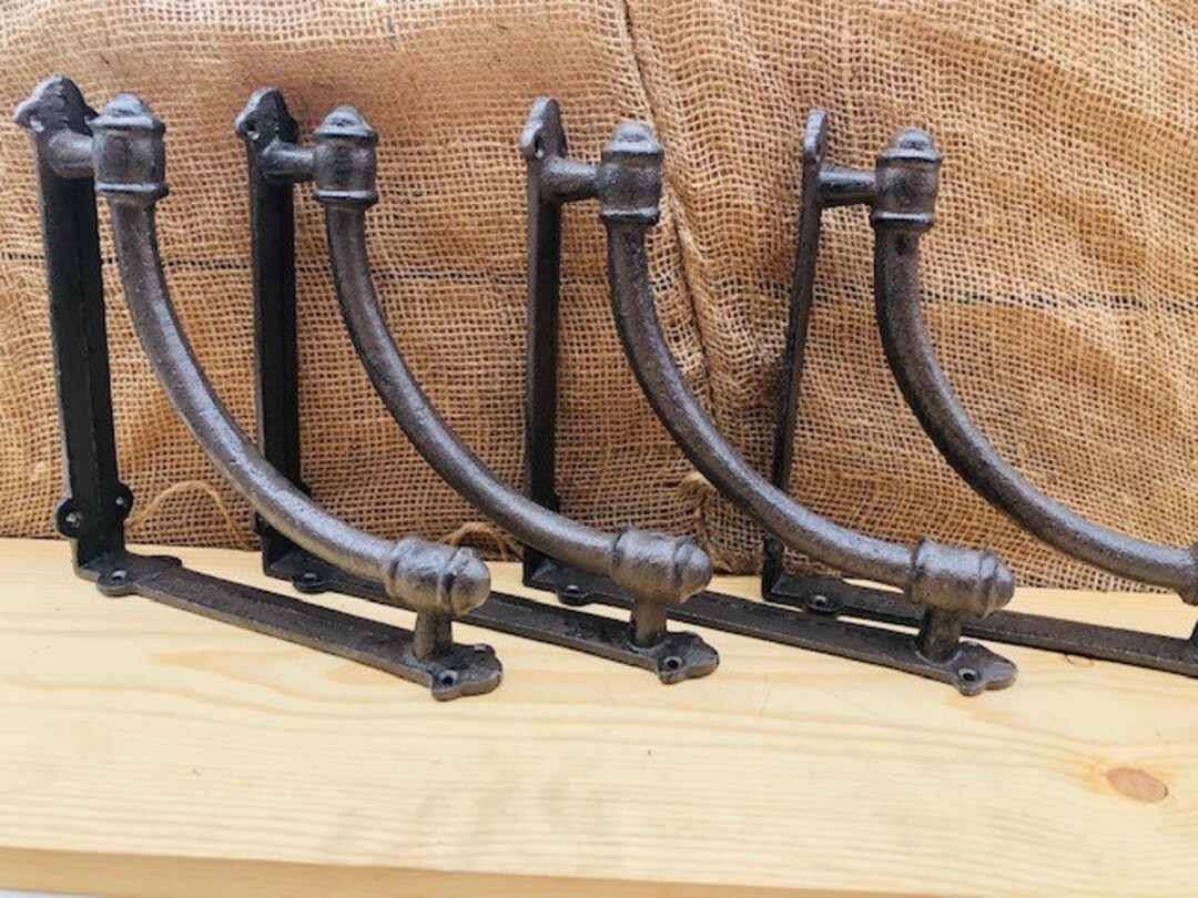 4 LARGE Antique Style Shelf Brackets Cast Iron Corbel Etsy
