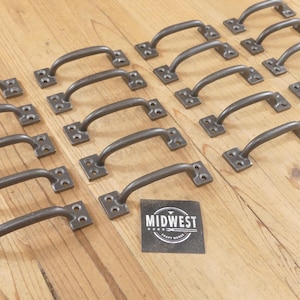 20 Cast Iron Drawer Pulls, Window Pulls, 4" Long, Cabinet Handles, Small, Charcuterie Handles - By Midwest Craft House