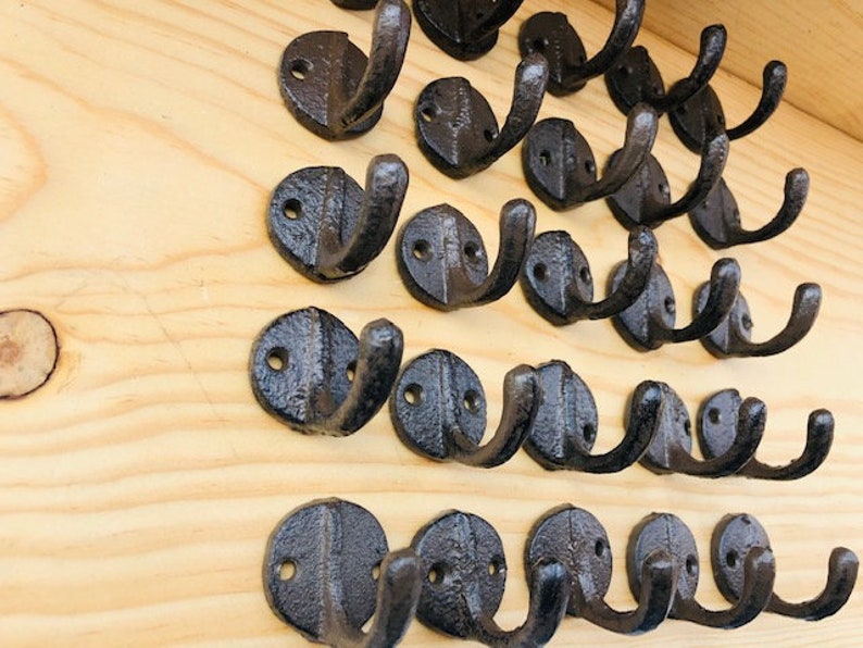 25 Cast Iron Small Key Hooks, Dog Leash Hooks, Craft Hook, Peg Hooks image 2