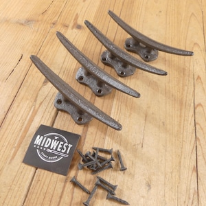 4 Cleat Wall Hooks, Dark Rustic Brown Color, Drawer Pulls, Boat Ties, Wall Decor, Hall Tree Hooks, Handles - By Midwest Craft house