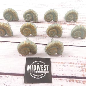 10 Shell Pulls Snail Handles Cabinet Drawer Nautical Ocean Sea Cabin Bath Bathroom Kitchen Home Cast Iron Knobs - By Midwest Craft House