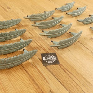 12 Cast Iron Feather Drawer Pulls W/ Screws Dresser Handles Western  Door Bathroom Kitchen Hardware Southern - By Midwest Craft House