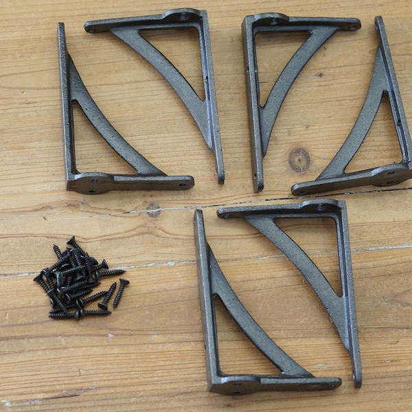 6 Cast Iron Brackets, Shelf Brackets, Bracket, Brackets, 4 1/2" X 3"