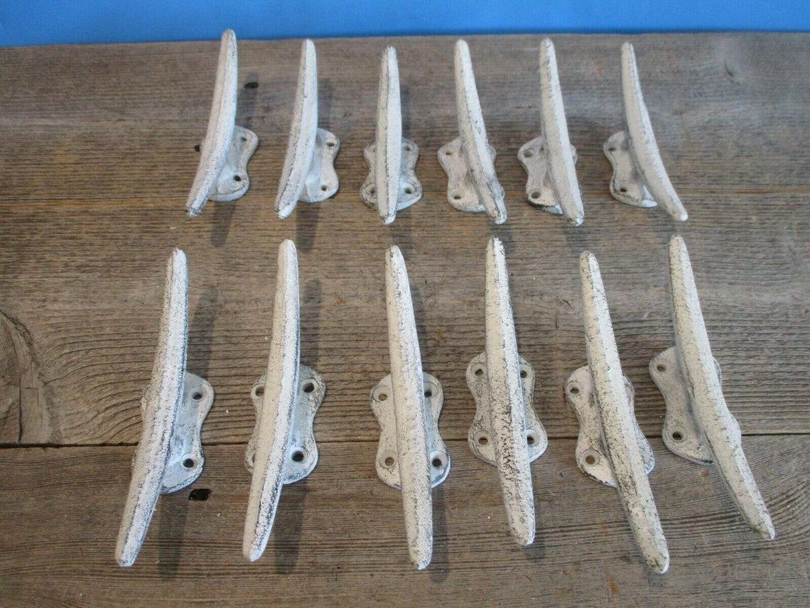 12 Cleat Wall Hooks 5 1/2 Drawer Pulls Boat Ties Wall Etsy