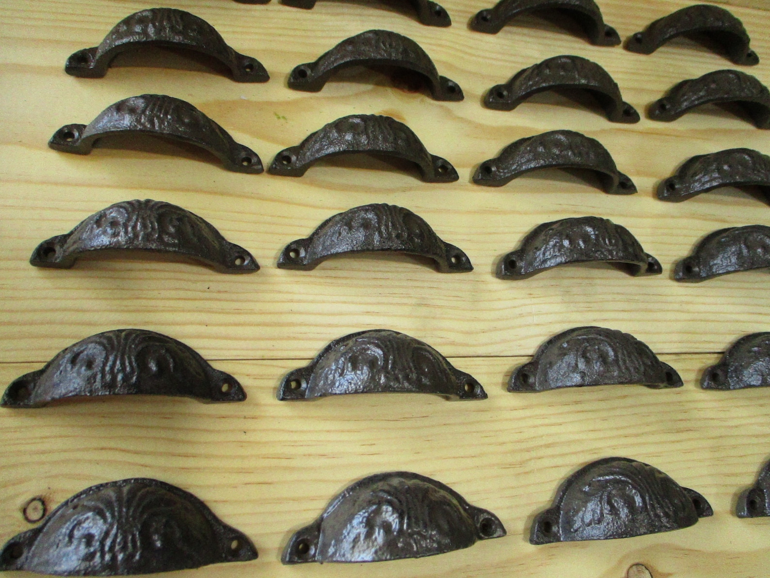 24 Drawer Pulls Cup Pull Bin Pull Rustic Handles Handle Etsy