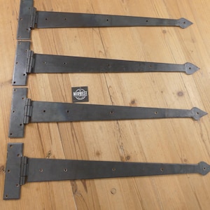 4 HUGE TEE HINGES, Extra Large T Hinge, 24" Long, Large, Rustic, Hardware, Door Hinge - By Midwest Craft House