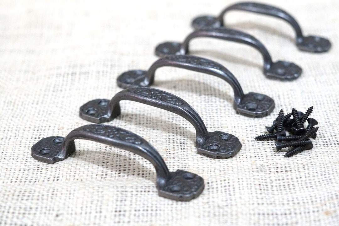 5 Cast Iron Drawer Pulls Window Pulls 4 1/4 Long Etsy