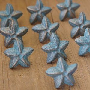 10 Cast Iron Starfish Pulls With Attaching Screws Handles Cabinet Drawer Nautical Ocean Sea Cabin Bath Bathroom Kitchen Home Shell Decor