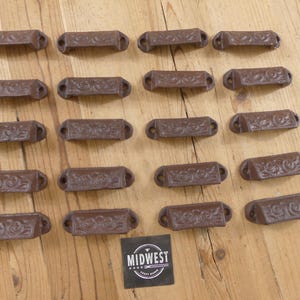 20 Ornate Cast Iron Drawer Pulls: Rustic Brown Bin Handles