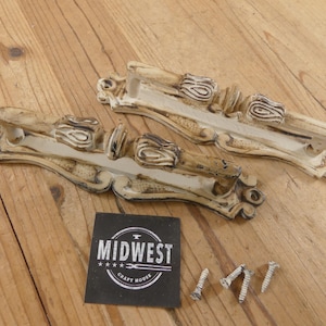 2 Handles, Cabinet Pulls, Door Handle, Distressed Bone Color, Large, Hardware, Vintage Looking, Rustic, 7 1/2"