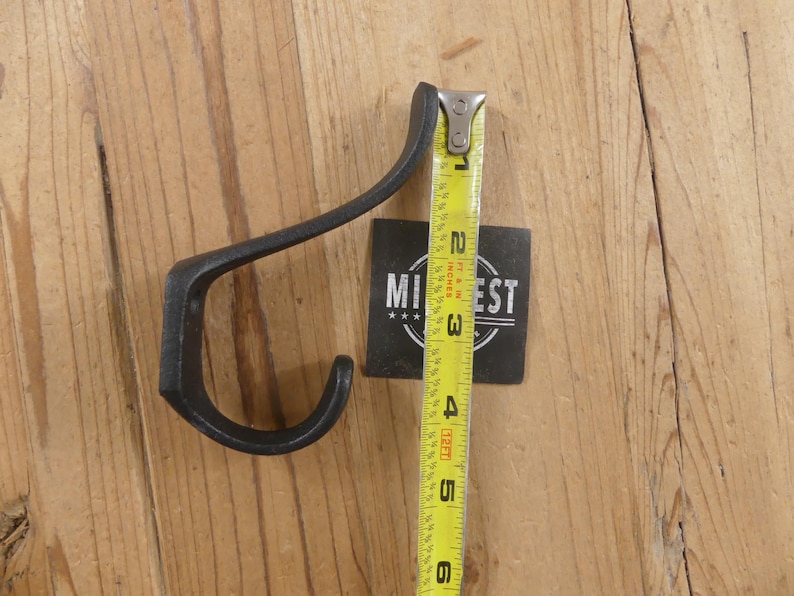 12 ganchos de hierro fundido negros de estilo escolar, gancho para sombreros, perchero, estilo primitivo, para vestíbulo - de Midwest Craft House imagen 6