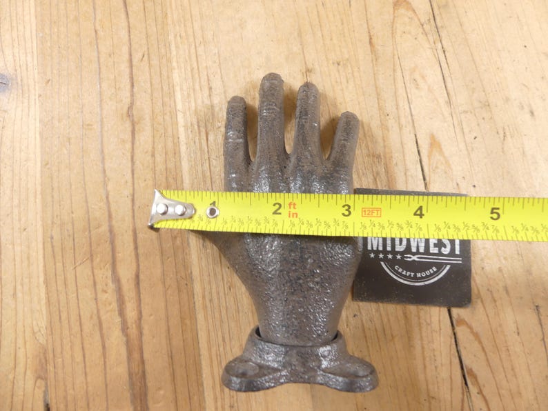 1 Cast Iron Door Handle, Hand, Large Handle, Rustic Brown Color, Large, Door Knob, Large Coat Hook, Farmhouse - By Midwest Craft House imagem 7