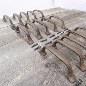 20 Cast Iron Handle Rustic Drawer Pull 5 1/2" Long With Screws Pulls Handles Cabinet Kitchen Cupboard Bathroom Vintage Looking