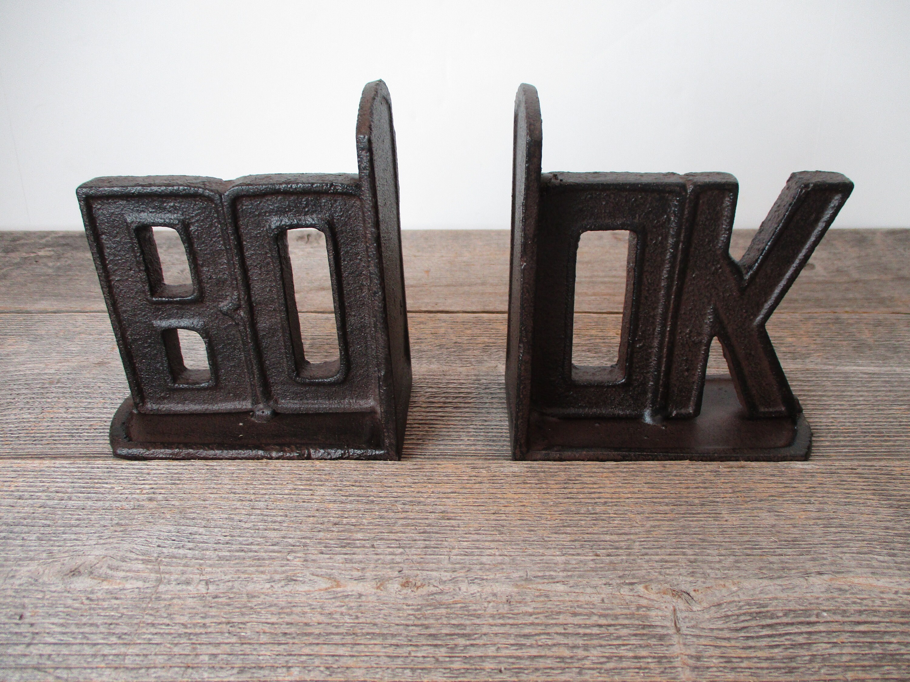 2 Sets Of BOOK ENDS BOOKENDS Cast Iron Shelf Mantle Library Etsy