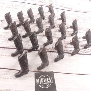 20 Cast Iron Boot Drawer Pulls With Attaching Screws, Handles, Cabinet Hardware, Bin Pull, Knobs, Handles- By Midwest Craft House