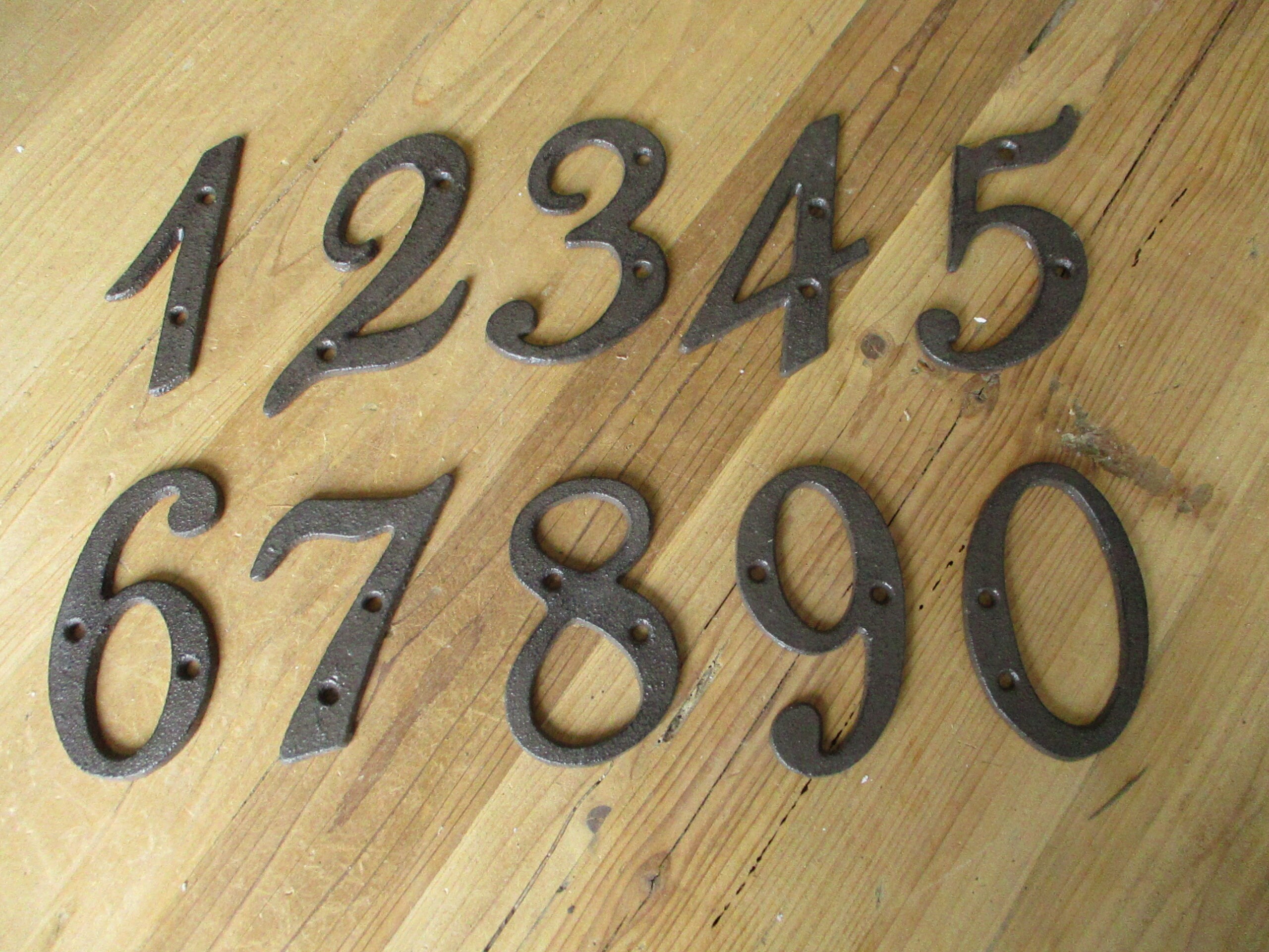 RUSTIC Cast Iron Numbers Full Set House Numbers Craft Etsy