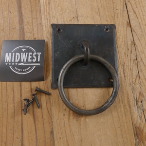 FORGED Chest Handle, Drawer Pull, Grasp, Trunk Handle, Ring - By Midwest Craft House