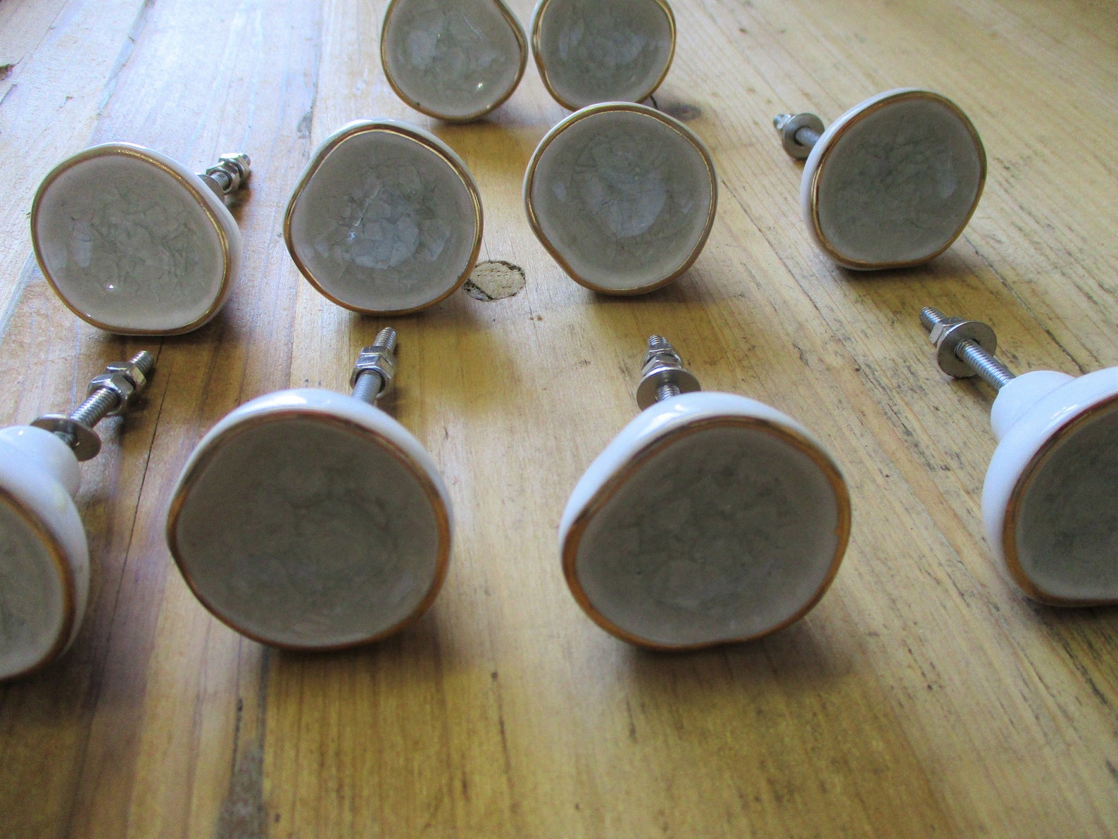 20 MIDCENTURY STYLE Drawer Pulls Knobs Handles White and Etsy