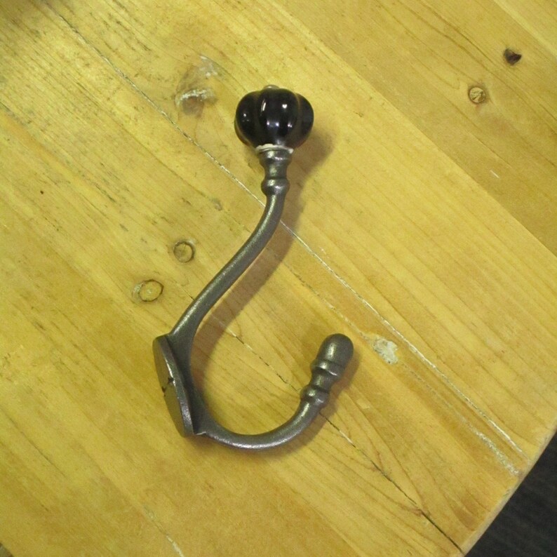 10 CAST IRON BLACK Hooks Coat Hook Hat Hook Entryway Bath Etsy