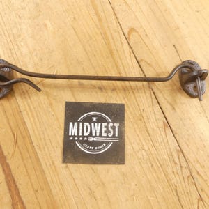 Rustic Hook And Eye Latch For Screen Doors, Cabinets, Chicken Coop, Locks, Doors, Gate, Fence, Cast Iron Ends - By Midwest Craft House