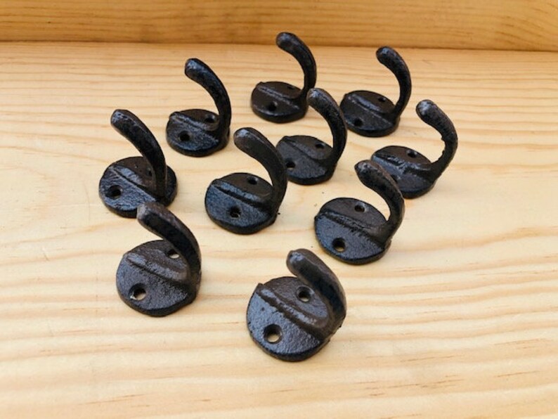 10 Cast Iron Small Key Hooks Dog Leash Hooks Craft Hook Peg Etsy