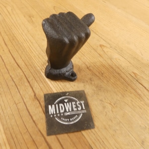 Cast Iron Thumbs Up Knob: Heavy Duty Farmhouse Decor