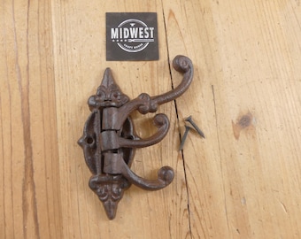 Swivel Coat Hook Rustic Brown Color For Coat Racks Hall Trees Farmhouse - By Midwest Craft House