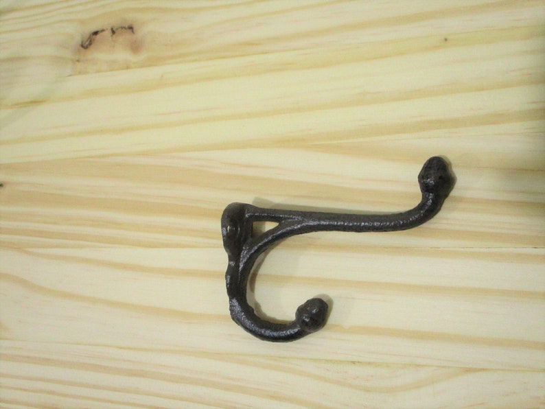 15 COAT HOOKS HAT Towel Bath Bathroom Pots Pans Dog Leash Garage Storage Organization Closet Rustic Cast Iron Entry Way Hall Tree Restore image 4