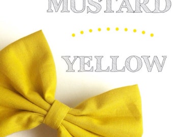 Mustard Yellow Autumn Fall Pretty Cute Baby Girls Bow Hair Alligator Clip