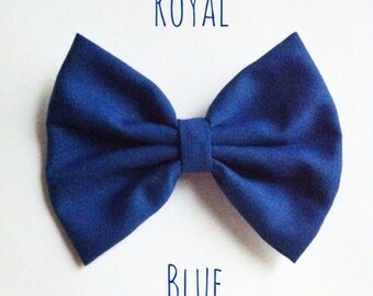 Royal Dark Blue Navy Cute Baby Girls Bow Hair Alligator Clip