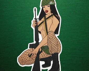 Vietnam War Pin Up Sticker